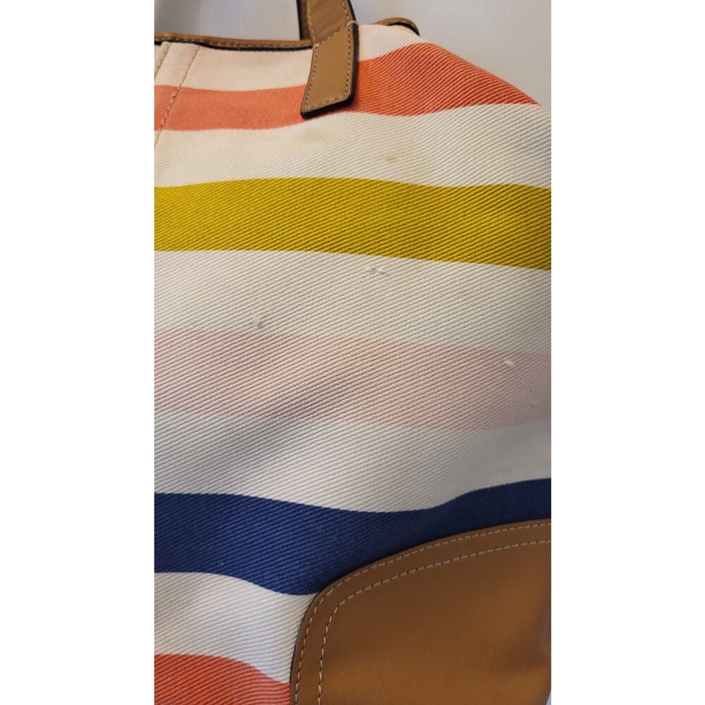 Coach Hadley Multistripe Canvas/Leather Duffle Tote M1382-F30041 - Picture 9 of 16